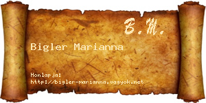 Bigler Marianna névjegykártya